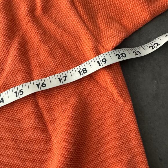 Vintage Y2k Ribbed Knit Orange Women's Short Sleeve Blouse Medium - Picture 3 of 4
